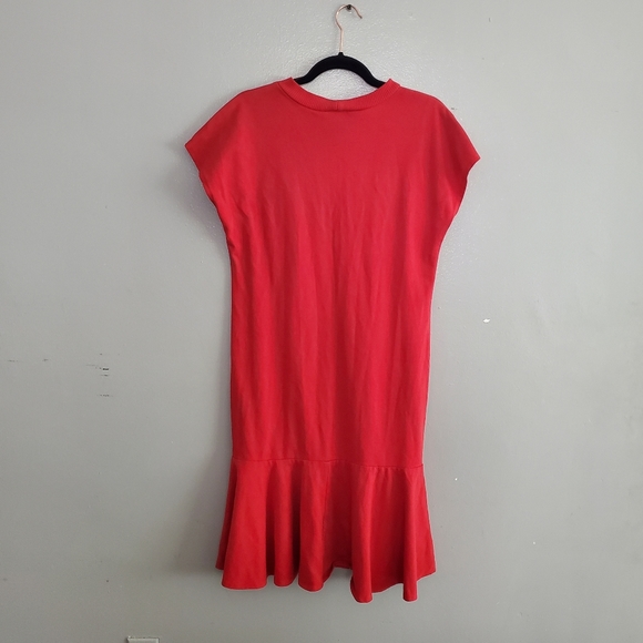 Vintage 1970s Red Carriage Court Sport Drop Waist MIdi Sweatshirt Dress Size 12 - Picture 7 of 9
